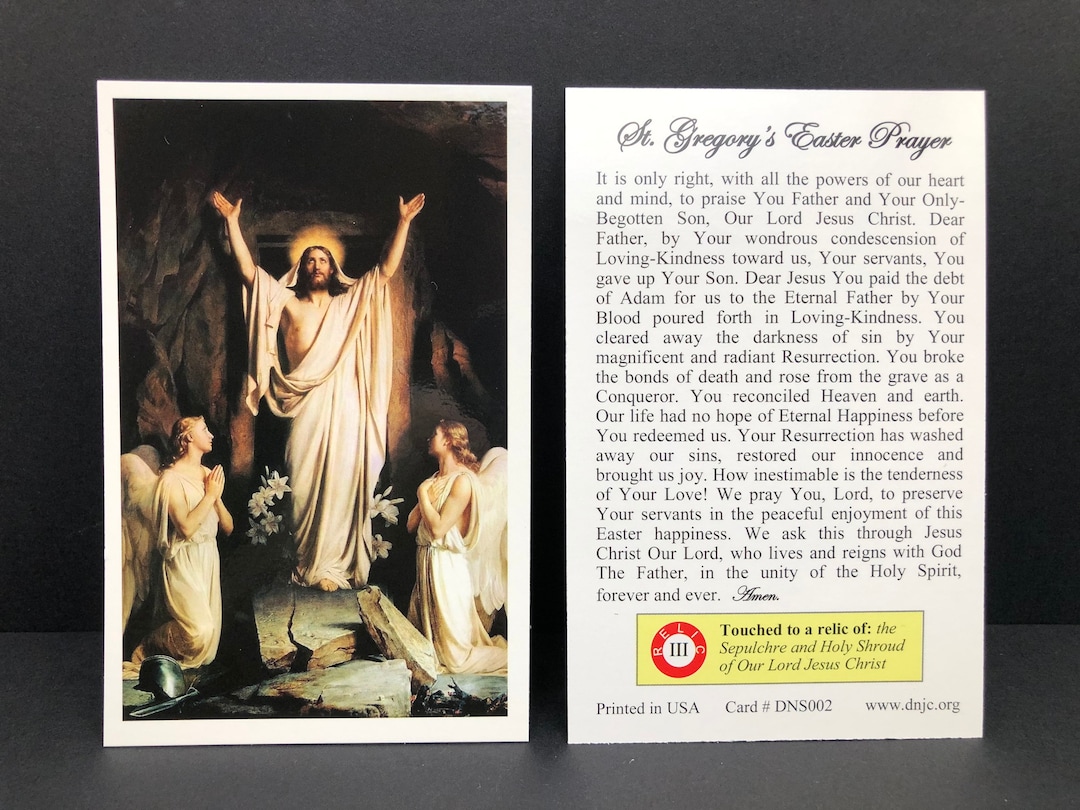 Easter Resurrection Third Class Relic Holy Card (touched to a Relic of ...