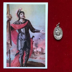 Saint Florian Relic Medal Pack - Third Class Relic Holy Card & Medal  (Touched to relic of St Florian)