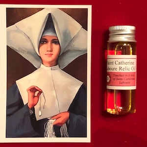 Saint Catherine Laboure Devotional Relic Holy Oil Pack (Touched to a first class relic of Saint Catherine Laboure of the Miraculous Medal)