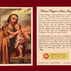 CONFEZIONE DA 50 PEZZI - Immagine sacra della reliquia di terza classe di San Giuseppe (toccata con le reliquie di San Giuseppe, sposo della Beata Vergine Maria)