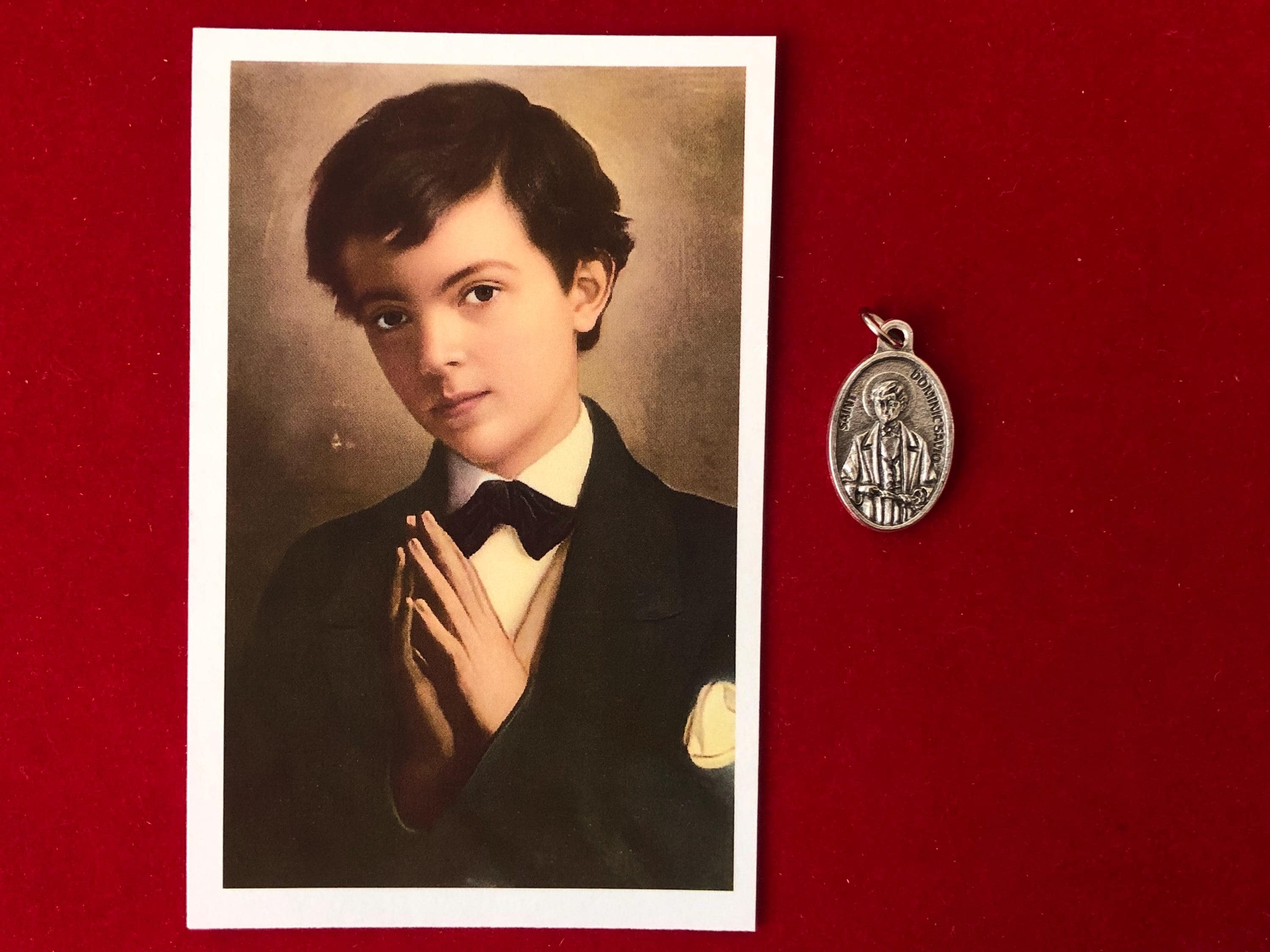 Saint Dominic Savio Relic Medal Pack - Third Class Relic Holy Card