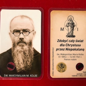 Seltene Reliquie des Heiligen Maximilian Kolbe Poland POLNISCHER KATHOLISCHER Märtyrer Auschwitz