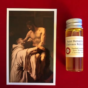 Saint Bernard of Clairvaux Devotional Relic Holy Oil Set (Touched to a relic of Saint Bernard)