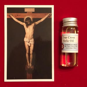 Pack d'huile sacrée relique de la vraie croix (un morceau de la vraie croix de notre Seigneur Jésus-Christ a été touché)