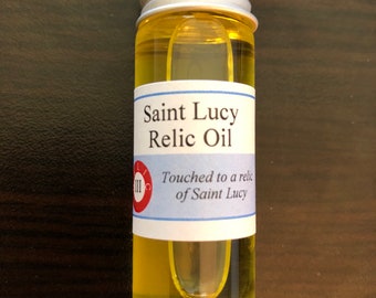 Saint Lucy Devotional Relic Holy Oil Pack (Touched to a first class relic of Saint Lucy)