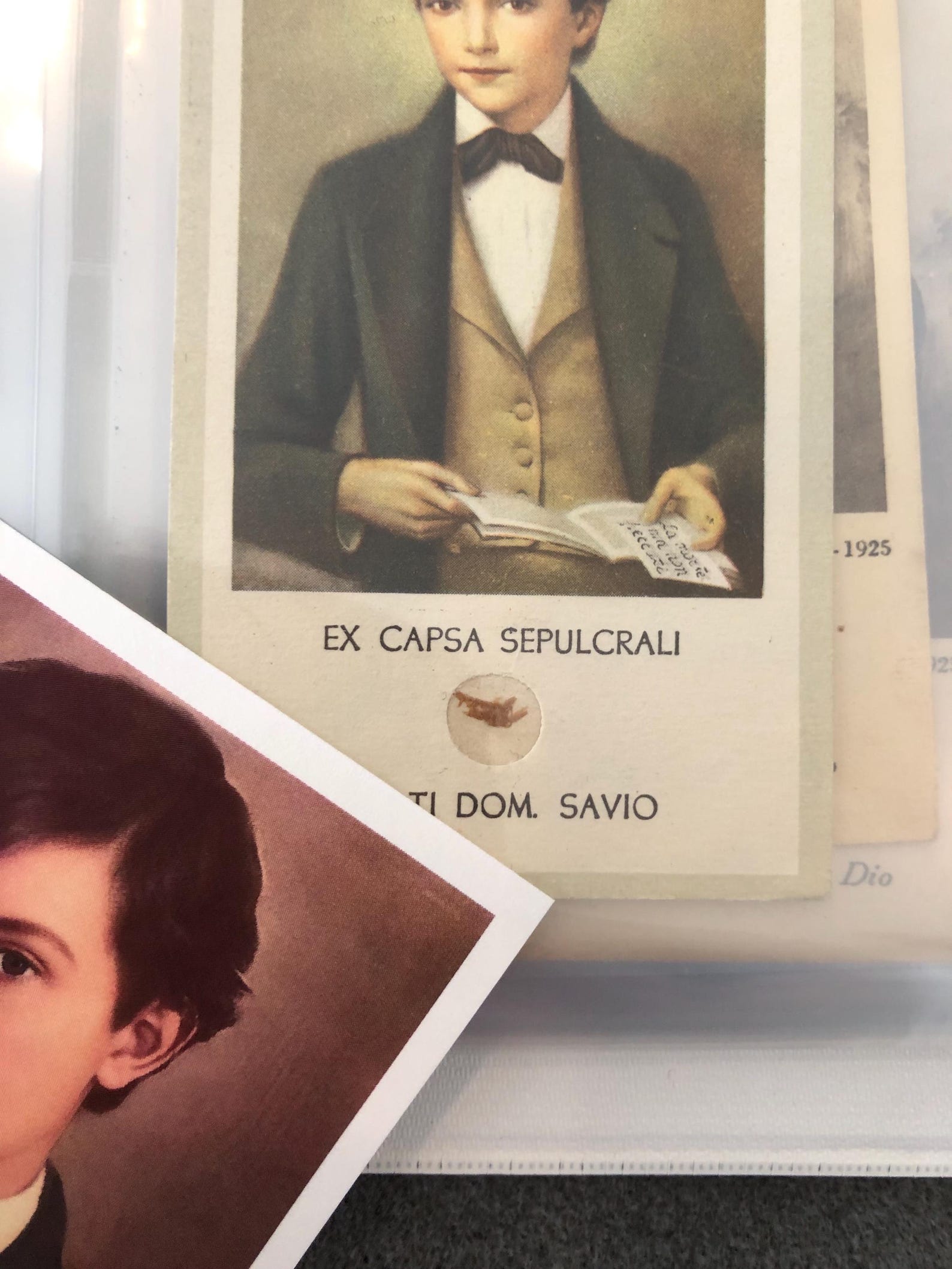 Saint Dominic Savio Third Class Relic Holy Cards (touched to a Relic of ...