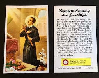 6-Pack of Saint Gerard Majella Third Class Relic Holy Cards  (Touched to a first class relic of the Saint)
