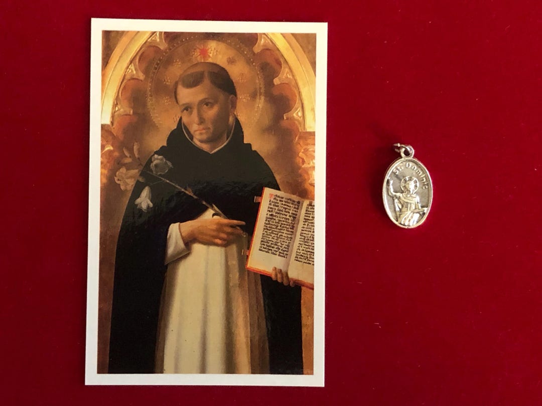 Saint Dominic De Guzman Relic Medal Pack - Third Class Relic Holy Card ...