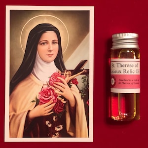 Heilige Therese von Lisieux Devotionalie Heilige Ölpackung (berührt mit einer Reliquie der Heiligen Therese vom Kind Jesus)