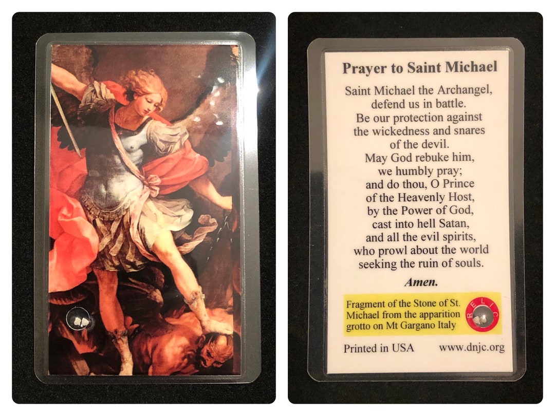 Stone of Saint Michael the Archangel Laminated Relic Card Wallet/pocket ...