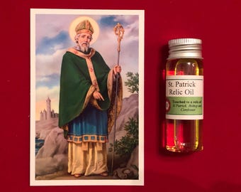 Saint Patrick Devotional Relic Holy Oil Pack (Touched to a relic of Saint Patrick)