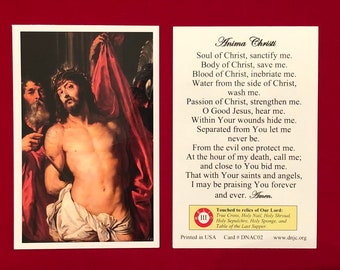 Anima Christi Third Class Relic Holy Card  (Touched to a relics of Our Lord Jesus Christ)