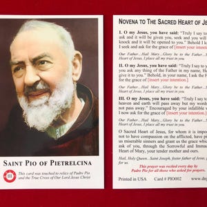 BULK PACK 50 KARTEN - Padre Pio Dritte Klasse Relikt Heilige Karte (berührt mit einem Relikt des Heiligen Pio von Pietrelcina) Sacred Heart Gebet