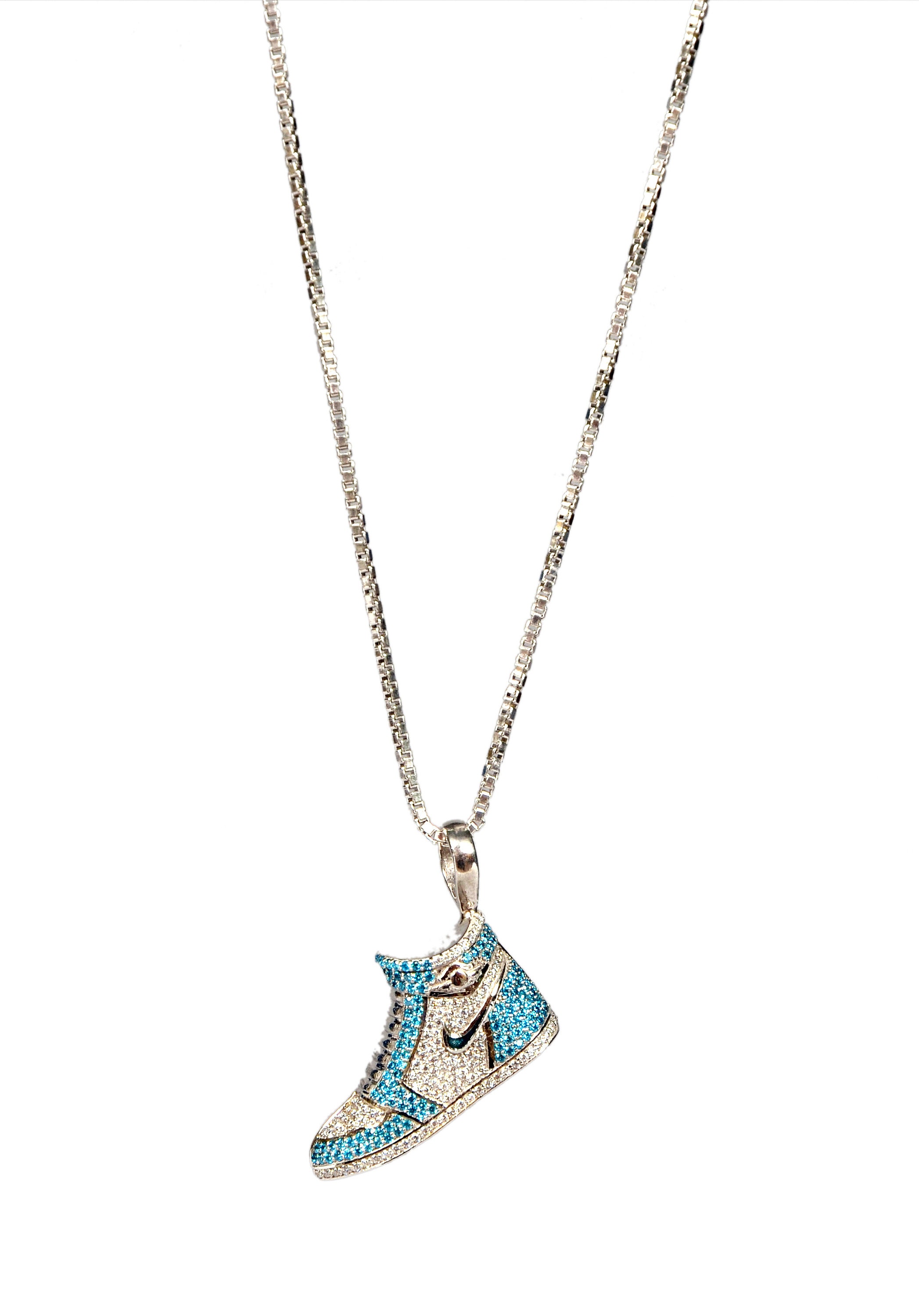 92.5 Sterling Silver AJ1 Sneaker Pendant Sneaker Pendant Iced Out
