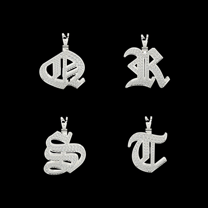 Personalized Initial Pendant, Personalized Silver Necklace AZ Letter