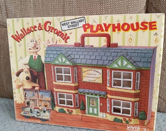 Vintage 1989 Wallace und Gromit Playhouse West Wallaby Strasse und Figuren