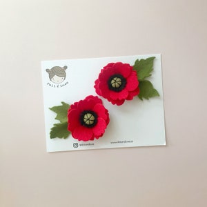 Poppy hair clip, poppy headband, felt hair clip, flower hair clip, baby hair clip, poppy flower