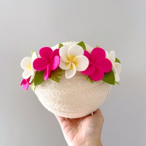Plumeria flower crown, tropical headband, Hawaiian flower headband, beach hair, Hawaiian baby headband, Moana headband