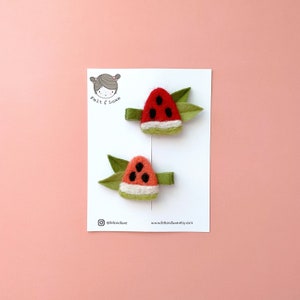 Watermelon hair clips, fruit hair clips, summer hair clip, toddler headband, baby headband