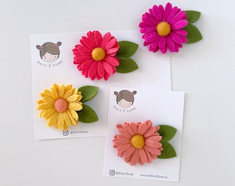 Fall flower hair clip, daisy hair clip, fall daisy headband, felt hair clip, flower hair clip, baby headband, fall flower, daisy clip