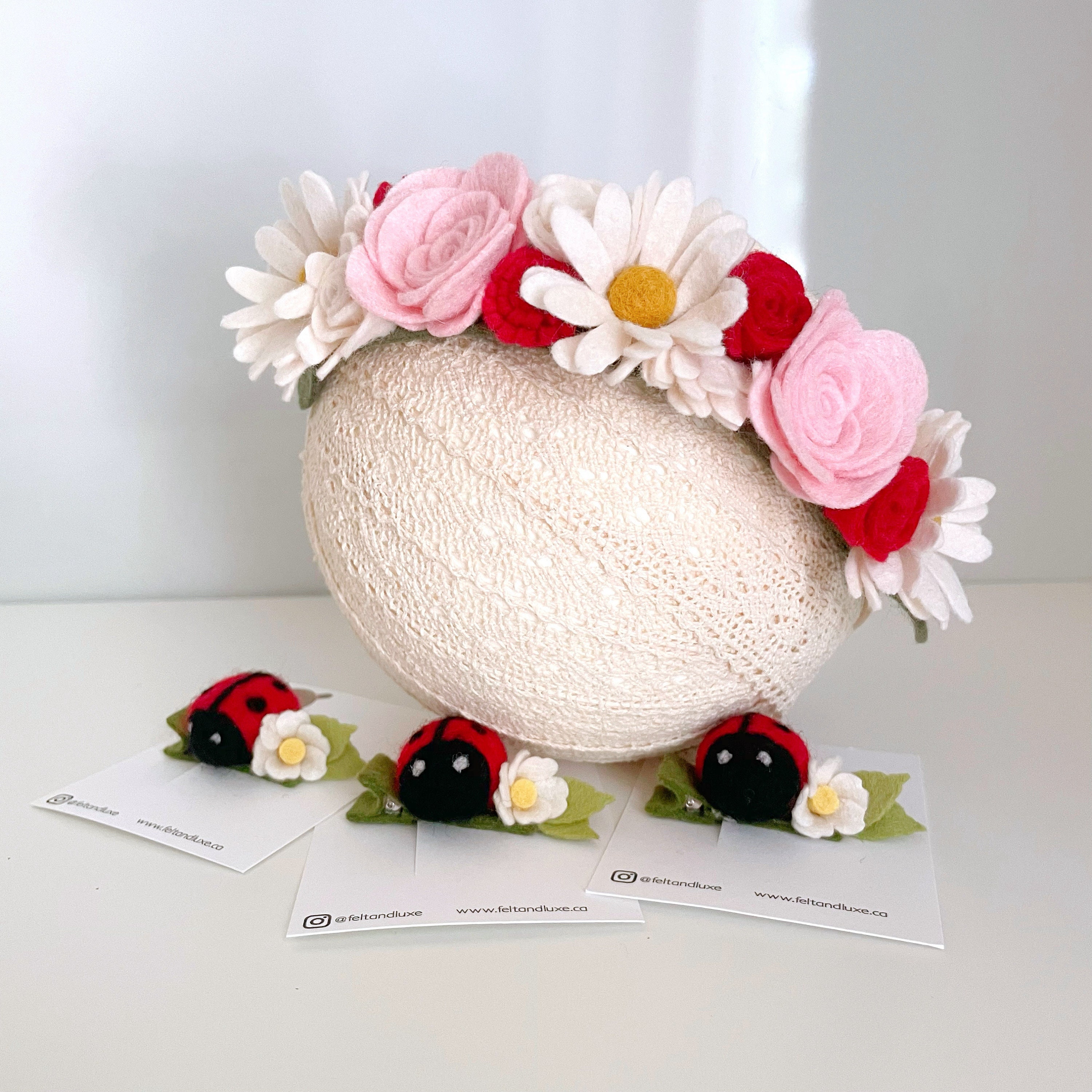 Mud Pie Baby-Mädchen Haarspangen-Set, Marienkäfer-Design – 3 Acryl-Clips Für Frühlingshafte Frisuren