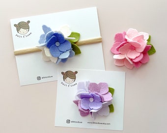 Hydrangeas hair clip, hydrangeas headband, summer flower, baby headband, girl hair clip, photo props