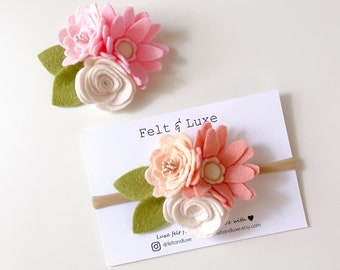Floral headband, girl flower crown, flower hair clip, birthday crown, Stella Rose Crown