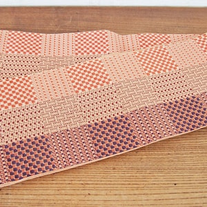 A Japanese vintage half width obi with kogoushi pattern - Kimono, obi, copper colour, WABISABI