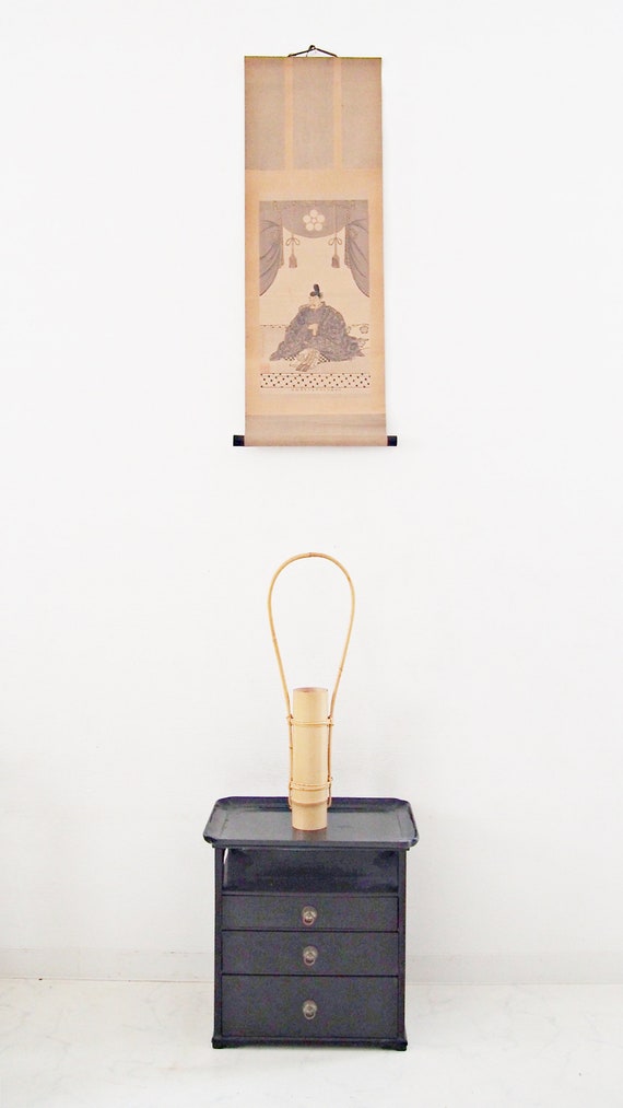 A Japanese Vintage White Bamboo Ikebana Vase With Handle