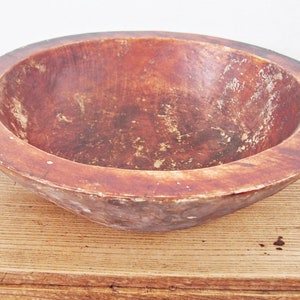 A Japanese vintage hand-carved wood kneading bowl for soba - Oharibako, Craft work, WABISABI