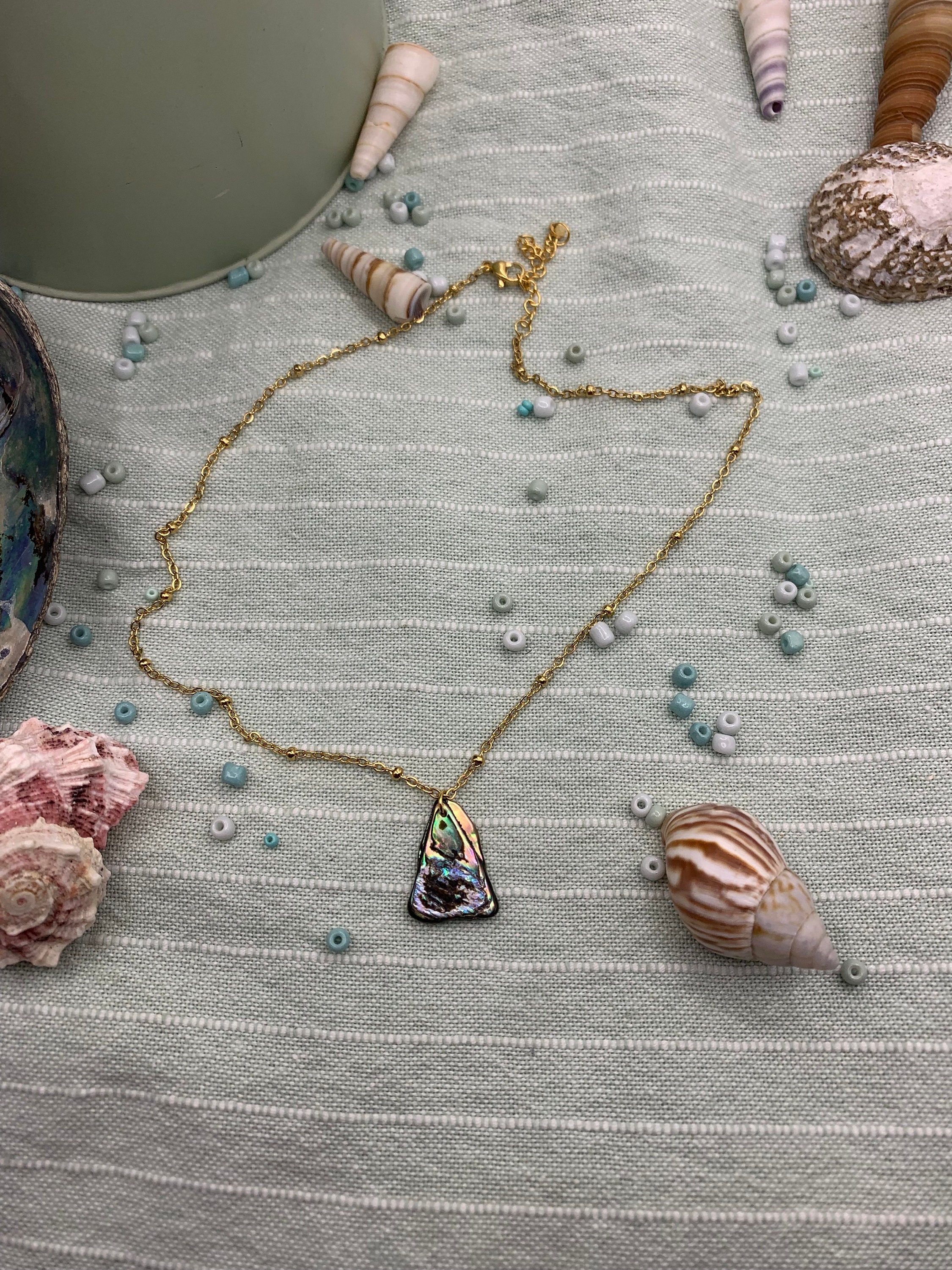 Collier Pendentif Attrape-rêves En Coquillage D'ormeau Paua – Bijou Artisanal, Neuf Avec étiquettes