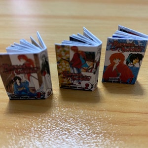 Druckbarer Rurouni Kenshin Manga mit Seiten [3er Set] - für Puppenhaus oder Miniatur Projekte