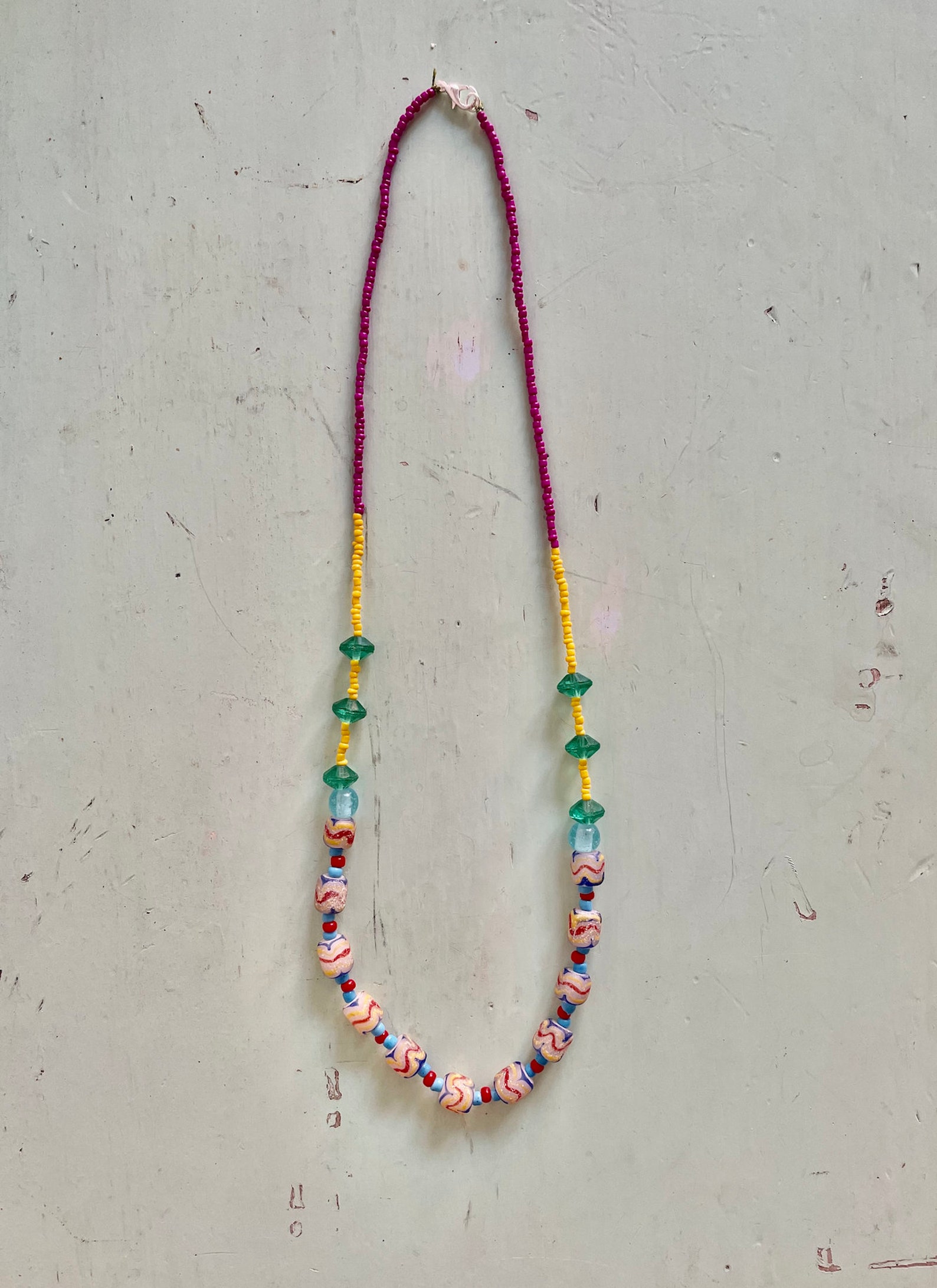 Funky Rainbow Glass Bead POP OF COLLAR Necklace Etsy