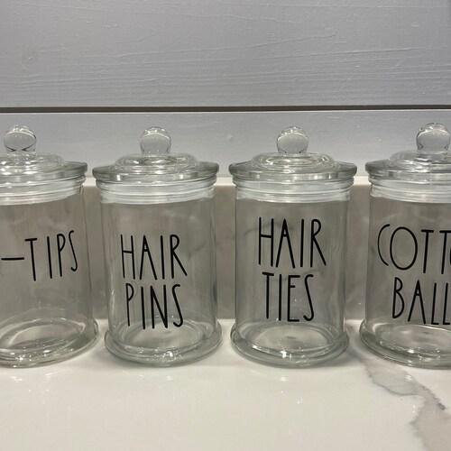 Rae Dunn Inspired Bathroom Storage Jars Set or Individual Etsy