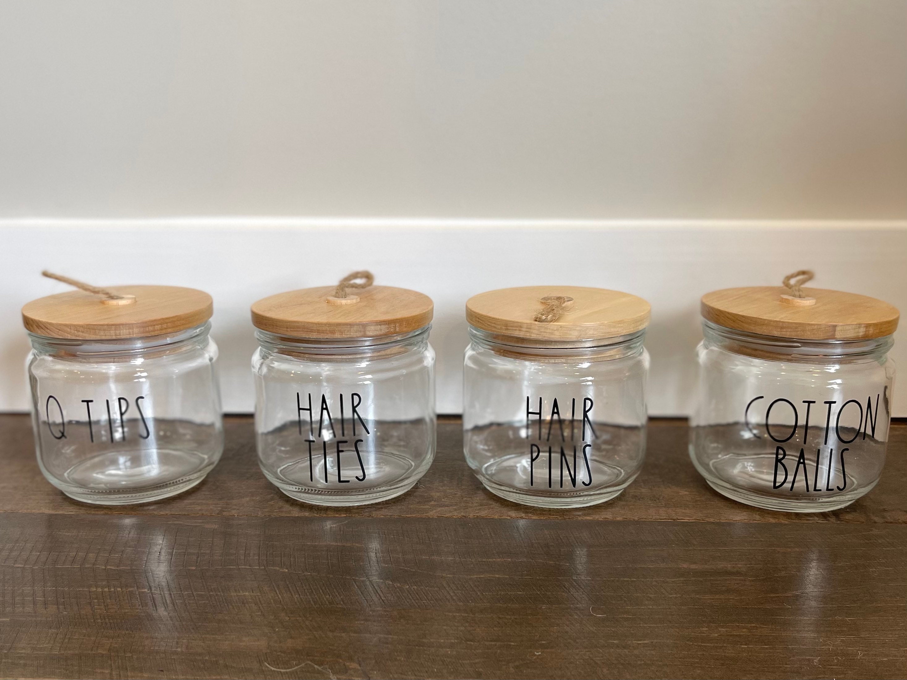 Rae Dunn Inspired Bathroom Storage Jars large Set or Individual