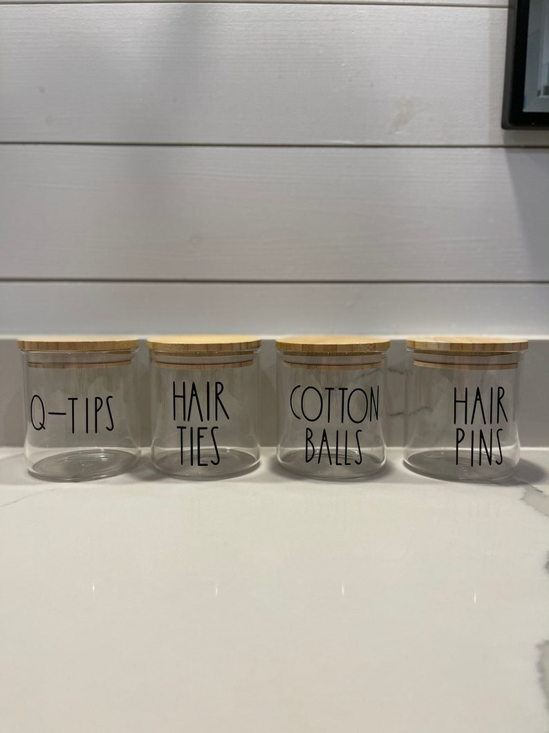 Rae Dunn Inspired Bathroom Storage Jars Set or Individual Etsy