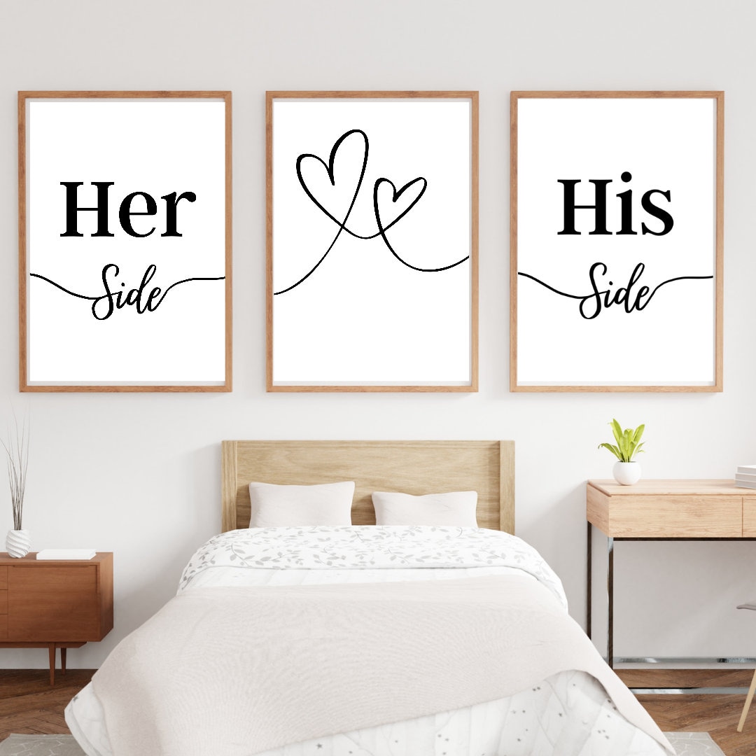 His Side Her Side Their Side Wall Art Decor Etsy