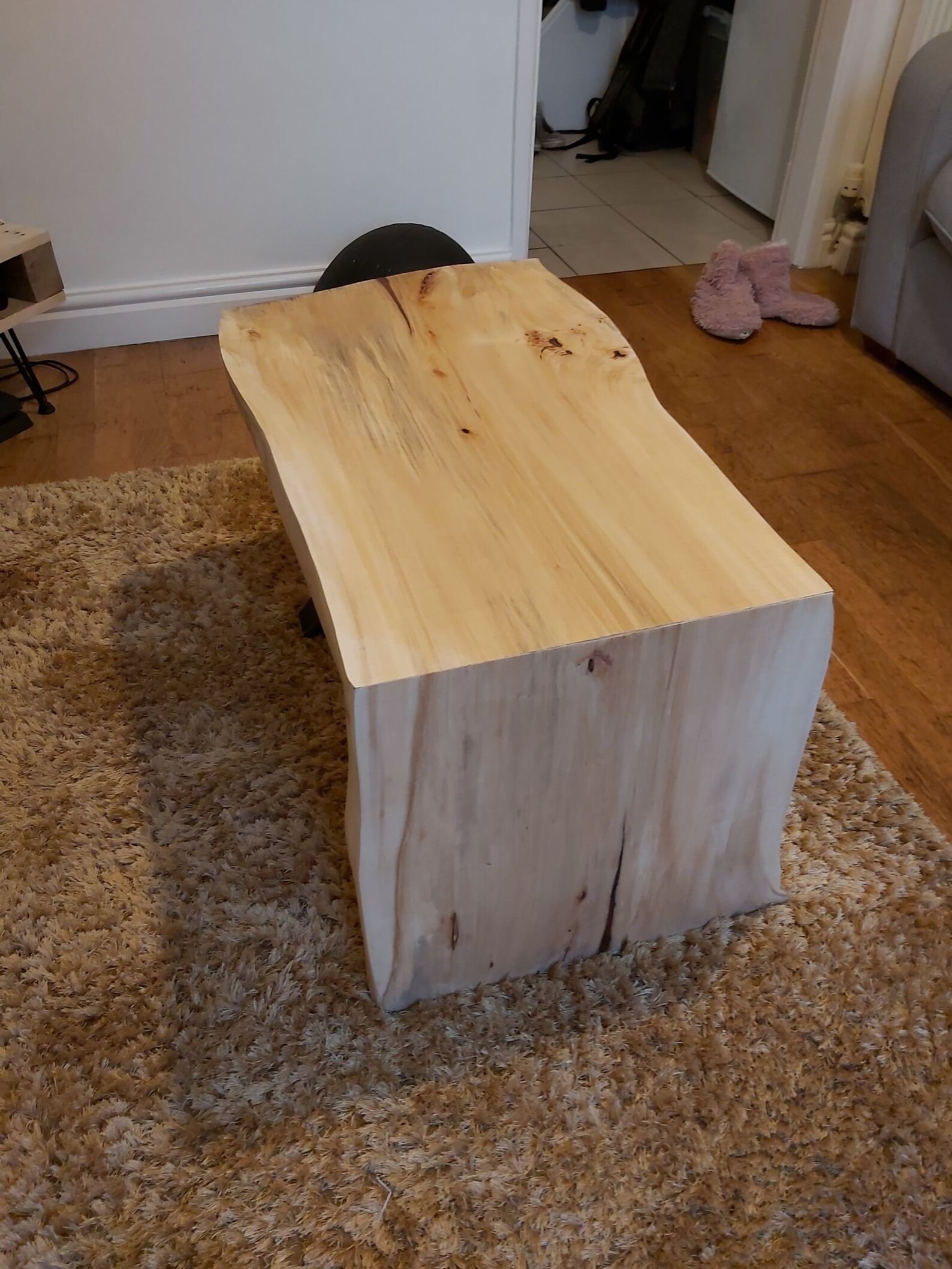 Oak Live Edge Waterfall Table with Epoxy fills Etsy