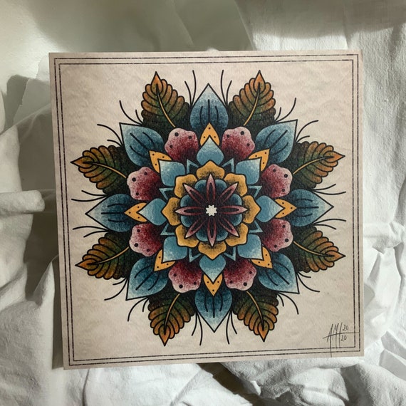 Mandala A4 Flash Sheet Traditional Tattoo - Etsy