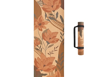 Garden of Flower | SatoriConcept Cork Yoga Mat - 100% Eco Friendly Cork & Rubber, Perfect Size (72” x 24”) and 4mm Thick, Non Slip