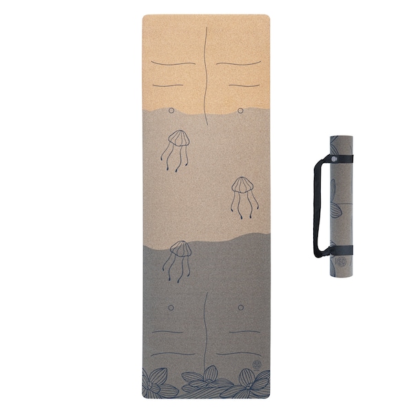 Go with the Flow SatoriConcept Cork Yoga Mat - 100% Eco-Friendly Cork & Rubber, Perfect Size (72” x 24”) and 4mm Thick, Non Slip