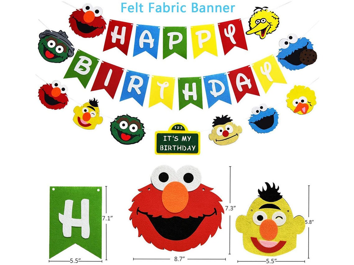 Sesame Street Birthday Party Supplies 60Pcs Sesame Theme | Etsy