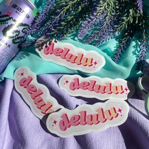 Delulu Tiktok Meme Adesivo Gloss Cute Pink Estetico Delirante