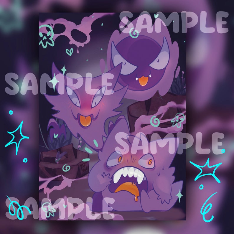 Gengar Pokemon Art Print Wallpaper A5 - Etsy