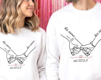 Custom Couples Matching Shirt Set, His and Her Name Anniversary Gift Tee, S-2XL