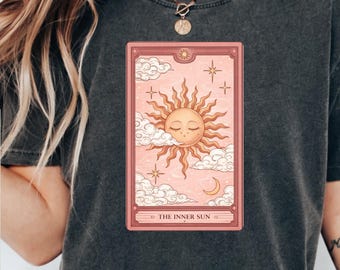 Comfort Colors The Inner Sun Tarot Card Shirt, Trendy Graphic Tarot Readings Tee