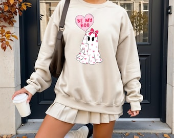 Bee My Boo Sweatshirt, Cute Valentines Ghost Hoodie, Womens Shirt, XOXO Sweatshirt, Ghost Sweater