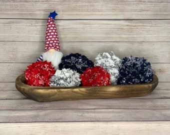 Americana Decor, Patriotic Decor, Patriotic Tiered Tray Decor, Americana Dough Bowl Filler, Memorial Day Decor, 4th of July Decor