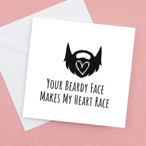 Your Beardy Face maakt mijn hart race kaart en envelop