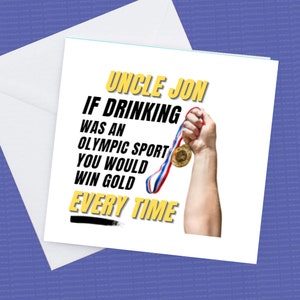 Carte d’anniversaire de consommation personnalisée, si boire était une carte de sport olympique